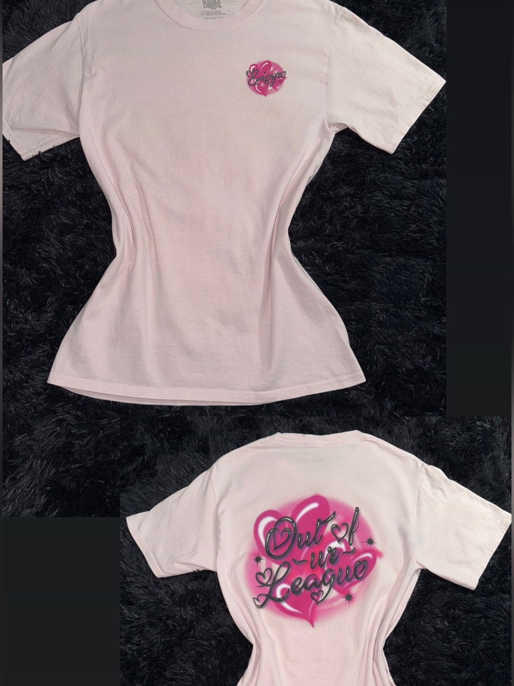 Empyre Pink Heart Graphic Tee 🩷 “Out of ur League” 🎀